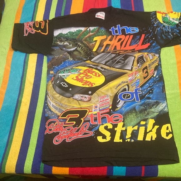 Vintage RARE 1998 Dale Earnhardt Bass Pro Shop Nascar aop medium